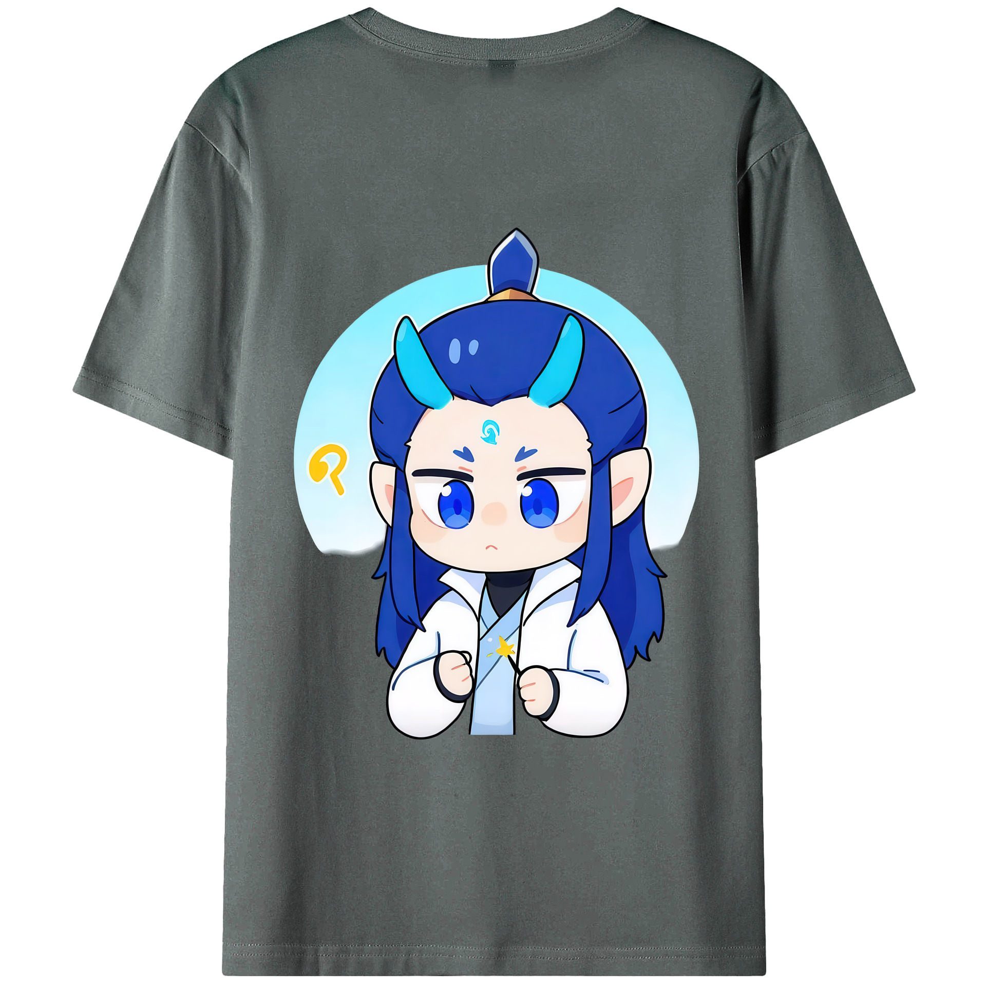 （画像用） Ne Zha 2 ナタ 魔童の大暴れ 綿100％半袖Tシャツ（背面プリント）